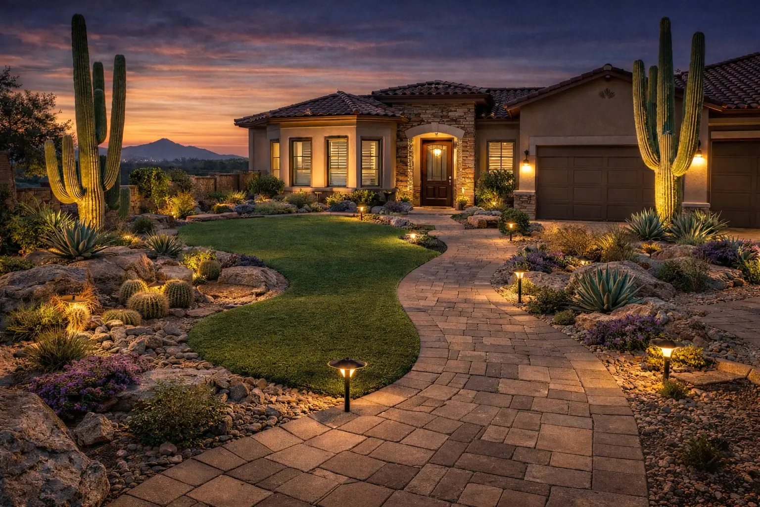Custom landscape that elevates an Arizona home