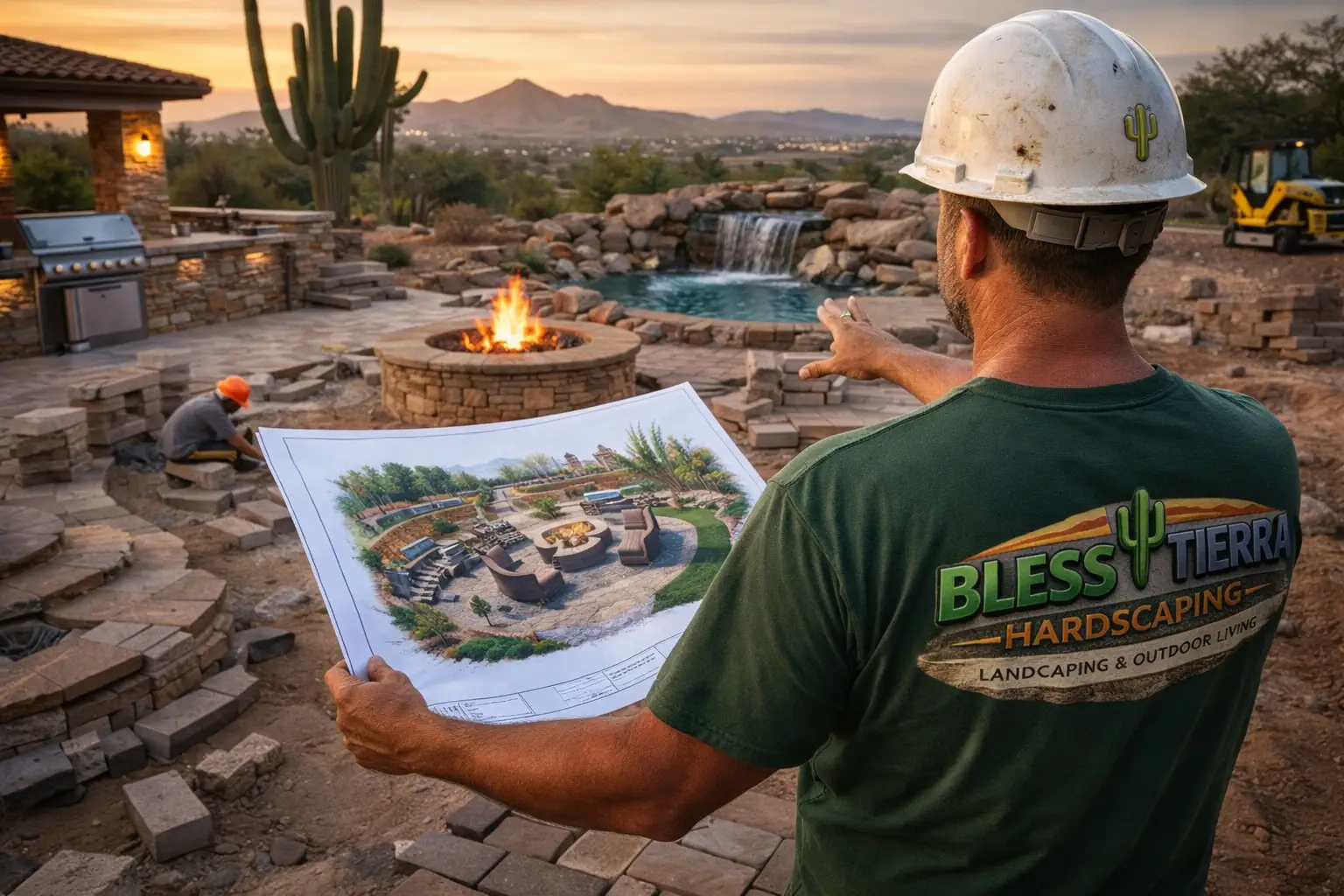 Bless Tierra Hardscaping project from concept to completion