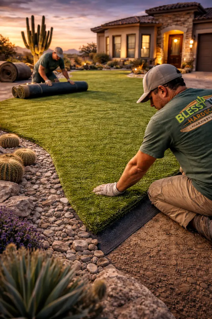 Artificial Grass Installation by Bless Tierra Hardscaping